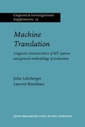 Cover: Machine Translation - John Benjamins Publishing Company