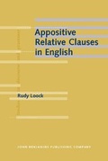 Cover: Appositive Relative Clauses in English - John Benjamins Publishing Company
