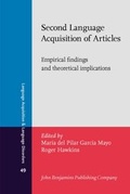 Cover: Second Language Acquisition of Articles - John Benjamins Publishing Company