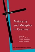 Cover: Metonymy and Metaphor in Grammar - John Benjamins Publishing Company