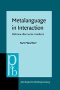 Cover: Metalanguage in Interaction - John Benjamins Publishing Company