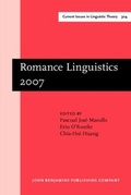 Cover: Romance Linguistics 2007 - John Benjamins Publishing Company