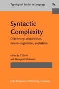Cover: Syntactic Complexity - John Benjamins Publishing Company