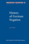 Cover: History of German Negation - John Benjamins Publishing Company