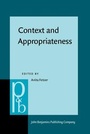 Cover: Context and Appropriateness - John Benjamins Publishing Company