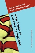 Cover: What Counts as Evidence in Linguistics - John Benjamins Publishing Company