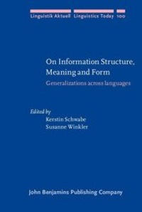 Enlarge image Cover: On Information Structure, Meaning and Form - John Benjamins Publishing Company