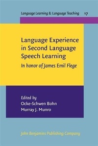 Enlarge image Cover: Language Experience in Second Language Speech Learning - John Benjamins Publishing Company