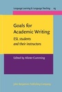 Cover: Goals for Academic Writing - John Benjamins Publishing Company