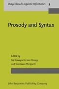 Cover: Prosody and Syntax - John Benjamins Publishing Company