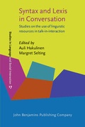 Cover: Syntax and Lexis in Conversation - John Benjamins Publishing Company