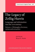 Cover: The Legacy of Zellig Harris - John Benjamins Publishing Company