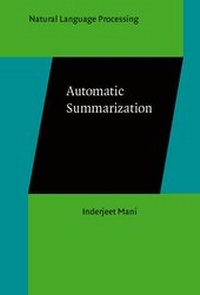 Enlarge image Cover: Automatic Summarization - John Benjamins Publishing Company