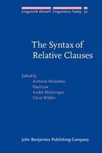 Enlarge image Cover: The Syntax of Relative Clauses - John Benjamins Publishing Company