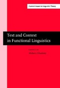 Cover: Text and Context in Functional Linguistics - John Benjamins Publishing Company