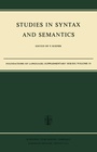 Cover: Studies in Syntax and Semantics - Kluwer Academic Publishers