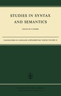 Cover: Studies in Syntax and Semantics - Springer