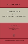 Cover: Bibliographie der Sowjetischen Philosophie - Springer
