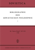 Cover: Bibliographie der Sowjetischen Philosophie - Springer