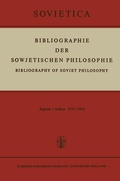 Cover: Bibliographie der Sowjetischen Philosophie - Springer
