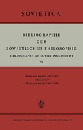 Cover: Bibliographie der Sowjetischen Philosophie - Springer