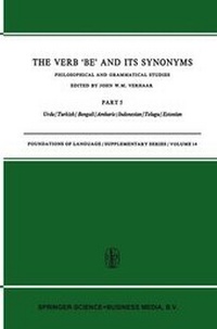 Enlarge image Cover: The Verb 'Be' and its Synonyms - Springer