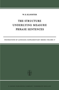 Enlarge image Cover: The Structure Underlying Measure Phrase Sentences - Kluwer Academic Publishers