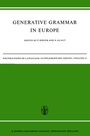 Cover: Generative Grammar in Europe - Springer