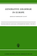Cover: Generative Grammar in Europe - Springer