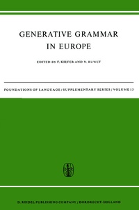 Enlarge image Cover: Generative Grammar in Europe - Springer