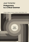 Cover: Prolegomena to a Critical Grammar - Kluwer Academic Publishers