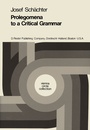 Cover: Prolegomena to a Critical Grammar - Springer