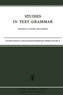 Cover: Studies in Text Grammar - Springer