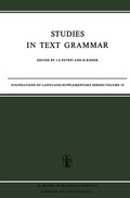 Cover: Studies in Text Grammar - Springer
