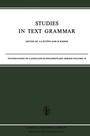 Cover: Studies in Text Grammar - Springer