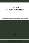 Cover: Studies in Text Grammar - Springer