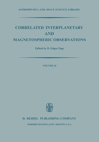 Enlarge image Cover: Correlated Interplanetary and Magnetospheric Observations - Springer