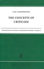 Cover: The Concepts of Criticism - Kluwer Academic Publishers