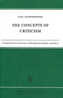 Cover: The Concepts of Criticism - Springer