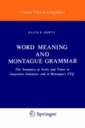 Cover: Word Meaning and Montague Grammar - Kluwer Academic Publishers