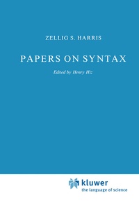 Enlarge image Cover: Papers on Syntax - Kluwer Academic Publishers