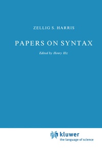Enlarge image Cover: Papers on Syntax - Kluwer Academic Publishers