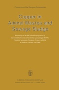 Cover: Copper in Animal Wastes and Sewage Sludge - Springer