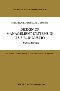 Enlarge image Cover: Design of Management Systems in U.S.S.R. Industry - Kluwer Academic Publishers