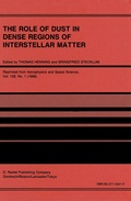 Cover: The Role of Dust in Dense Regions of Interstellar Matter - Springer