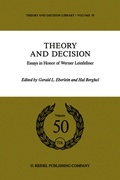Cover: Theory and Decision - Kluwer Academic Publishers