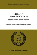 Cover: Theory and Decision - Springer