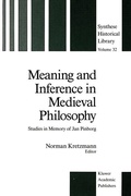 Cover: Meaning and Inference in Medieval Philosophy - Springer