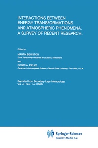 Enlarge image Cover: Interactions between Energy Transformations and Atmospheric Phenomena. A Survey of Recent Research - Springer