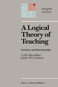 Cover: A Logical Theory of Teaching - Kluwer Academic Publishers